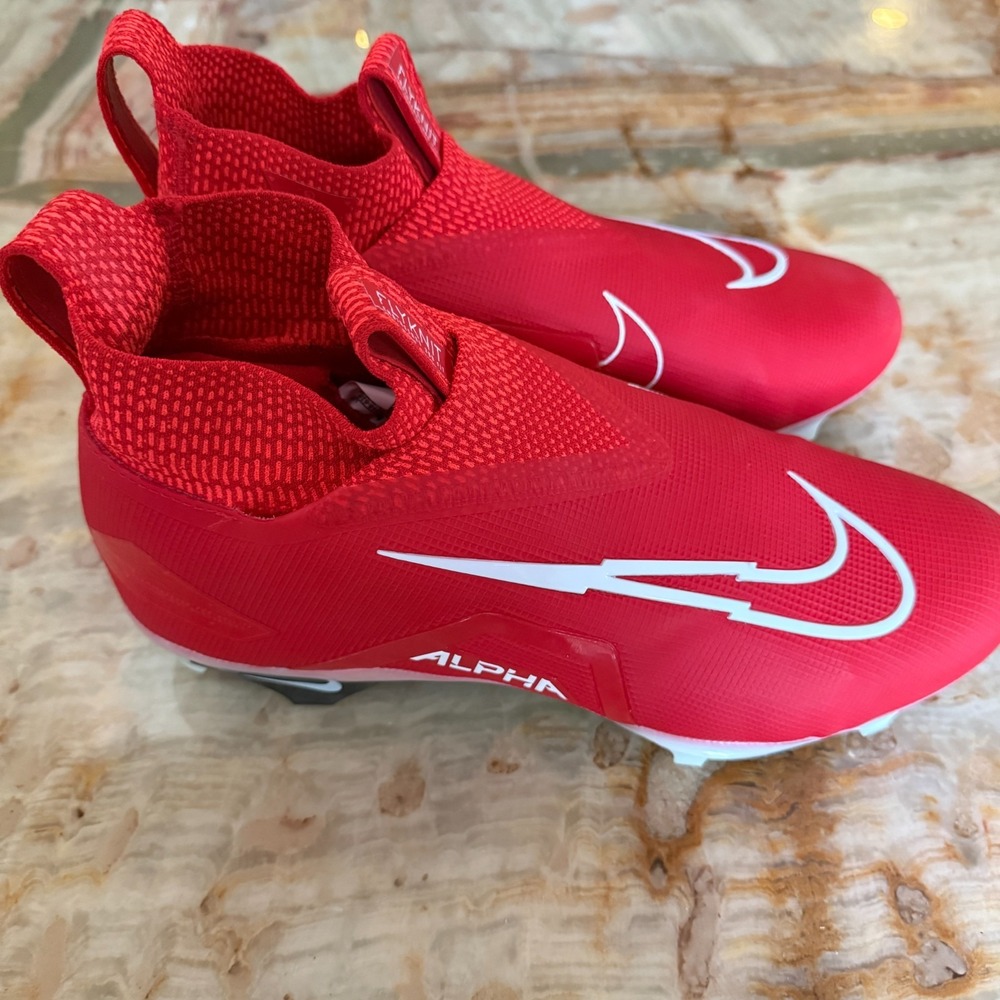 Nike Men's Football Cleats Red White Alpha Menace Elite 3 CT6648-616 Size 11.5